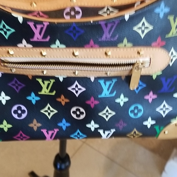 LOUIS VUITTON Takashi Murakami Boulogne Multi Black Shoulder Rare HTF Zip Purse - Picture 4 of 13